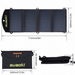 CargadoresPanel solar - cargador de batería - plegable - impermeable - dual 5V/2.1A USB - 25W