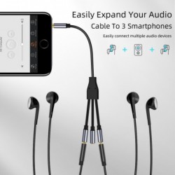 DivisorAudio splitter - 3 female to 1 male - 3.5mm jack - iPhone / Samsung / MP3 player