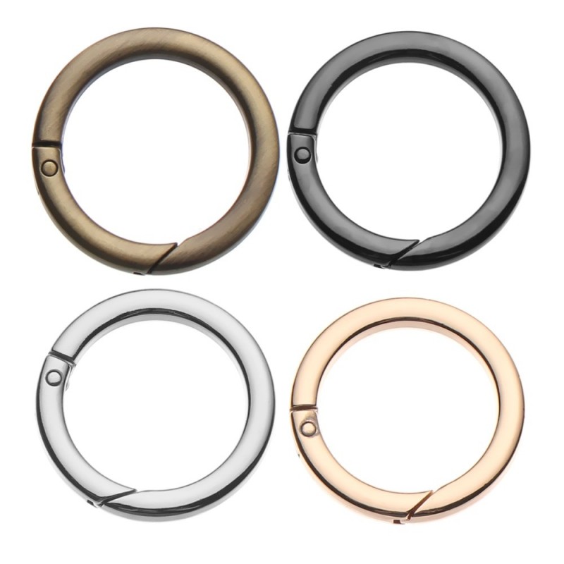 Spring O-ring buckle - round push trigger - hook - carabiner - 19mm - 25mm - 32mm - 38mmKeyrings