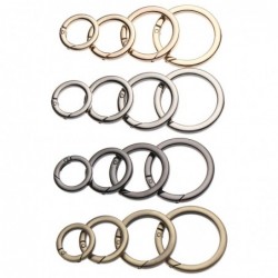 Spring O-ring buckle - round push trigger - hook - carabiner - 19mm - 25mm - 32mm - 38mmKeyrings