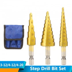 Brocas & taladrosHSS step drill bit set - 3-12mm / 4-12mm / 4-20mm
