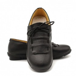 Soft flat shoes - with laces - pleated leatherShoes