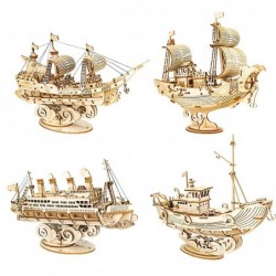 De madera3D boat model - wooden puzzle - 4 types