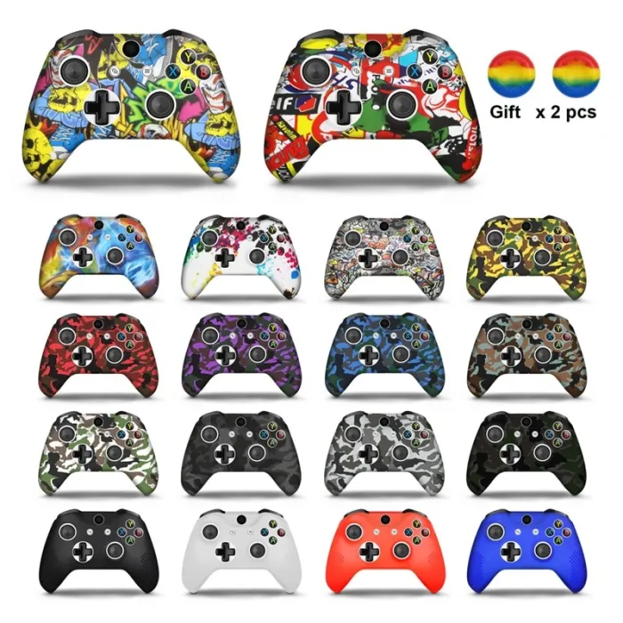 ControladorSilicone protective case cover - Xbox One - slim controller - with 2 grip caps