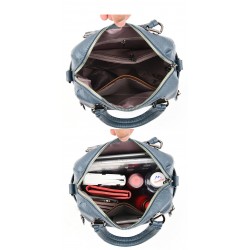 MochilasLeather shoulder bag - with multi zippers / hand strap