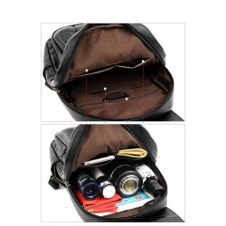 Leather backpack - with hand strap / zippersBackpacks