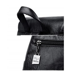 MochilasLeather backpack - with hand strap / front zipper