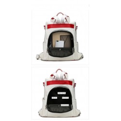 MochilasLeather backpack - anti-theft - with multiple pockets / zippers / hand straps