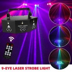 9-beams disco lamp - RGB - DMX - LED - light projector - laser - remote control - for disco / bars
