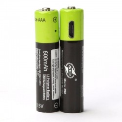 Batería y CargadoresRechargeable batteries -1.5 v -600mah - 4pcs- USB - quick charging