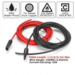 SolarSolar cables - 2.5mm - copper - black and red