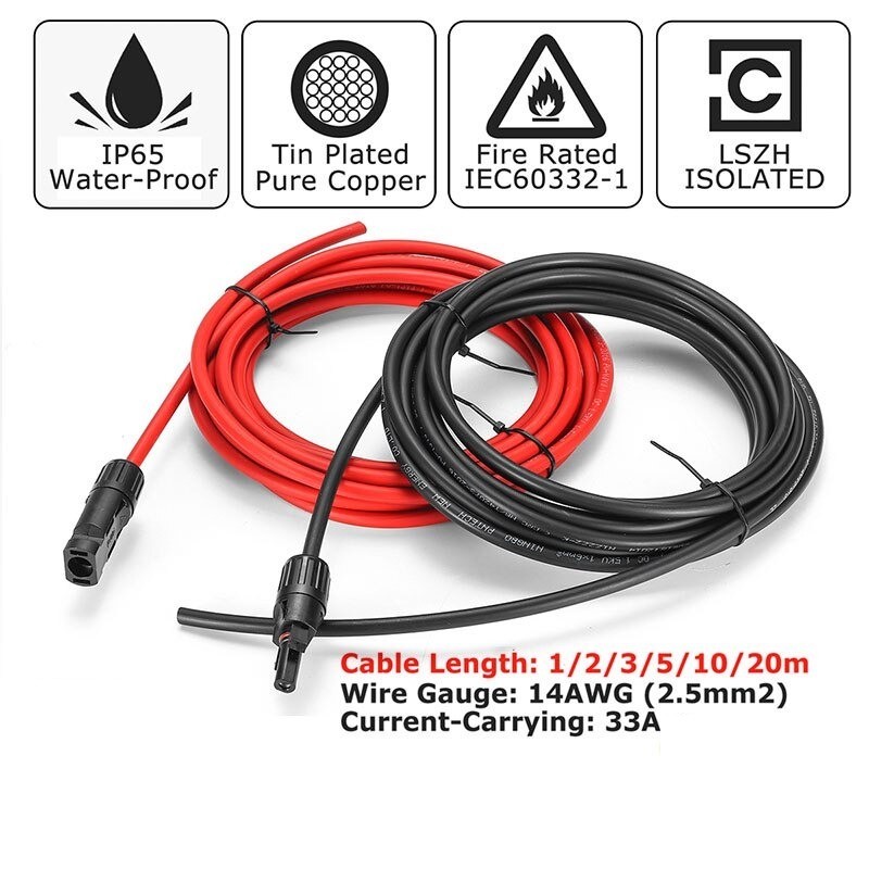 SolarSolar cables - 2.5mm - copper - black and red