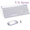 Teclado & Ratón2.4G wireless keyboard and mouse - compact - convenient - ultra thin - universal - silver white