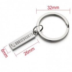 Anti-lost keychain - with customized name / phone number - stainless steelKeyrings