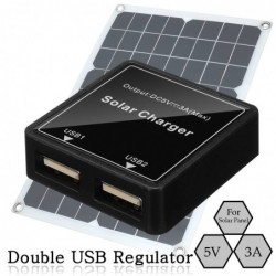 Paneles solaresDouble USB regulator - 5V-20V - solar charger - phones / power bank / fans