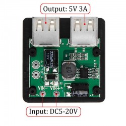 Paneles solaresDouble USB regulator - 5V-20V - solar charger - phones / power bank / fans