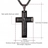 CollarPendant cross necklace for men black /gold heavy wheat chain - 20 inch - sterling silver