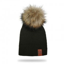 Gorras y sombrerosGorro de punto con pompones / etiqueta de piel - unisex - para niños / adultos
