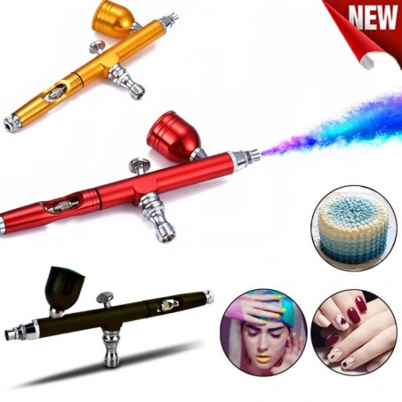EquiposAerógrafo de doble acción - pistola de pintura - kit para decoración de uñas / tatuajes / pasteles - 0,3 mm