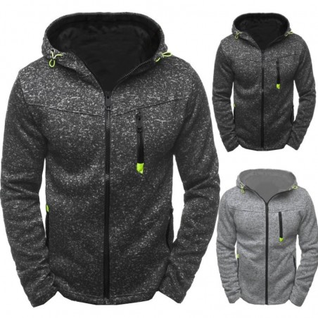 Hoodies & SudaderaSudadera con capucha de algodón para hombre con cremallera