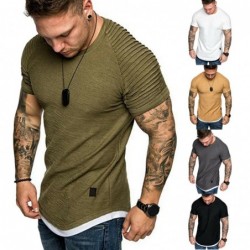 Short sleeve t-shirt - trendy wrinkled design - slim fitT-shirts