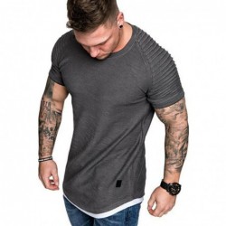 Short sleeve t-shirt - trendy wrinkled design - slim fitT-shirts