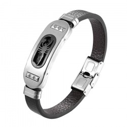 Retro scorpion bracelet - leather - stainless steelBracelets