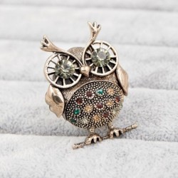 BrochesRetro punk owl brooch - with crystal decorations