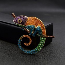 Crystal chameleon / lizard - elegant broochBrooches