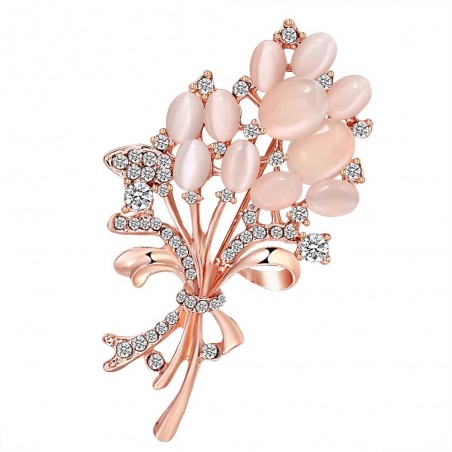 Vintage opal flower - crystal broochBrooches