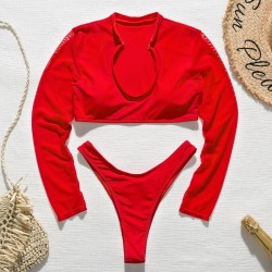 Baño y ropaConjunto de bikini sexy - tanga / top de manga larga