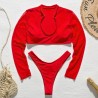 Baño y ropaConjunto de bikini sexy - tanga / top de manga larga