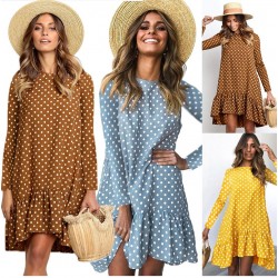 VestidosAutumn polka dot dress - with long sleeves