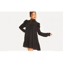 VestidosElegant dress for woman - puff sleeve - turtleneck - ruffles - A-Line plus size  - 2021 design