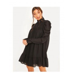 VestidosElegant dress for woman - puff sleeve - turtleneck - ruffles - A-Line plus size  - 2021 design