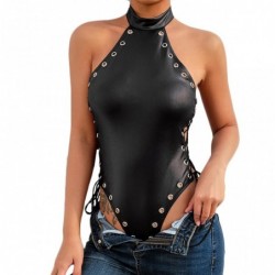 Sexy leather body - backless top - with side tie strapsBlouses & shirts