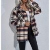 ChaquetasCasual plaid coats for women - buttoned pockets - outdoor wear - autumn 2021