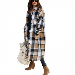 ChaquetasVintage plaid long jacket - shirts for women - casual wear - autumn fashion 2021