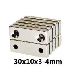 N35N35 rectangular magnet - with double holes - 30 * 10 * 3.4mm - 20 / 30 / 50 pieces