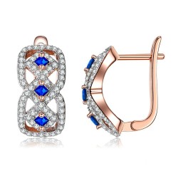 AretesInfinity style earrings - with CZ diamond decorations