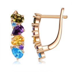 Elegant stud earrings - with colourful crystalsEarrings