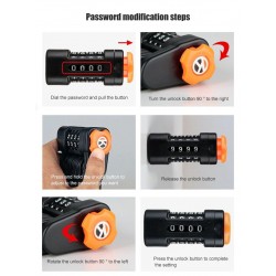 Bicycle anti theft lock - foldable - 4 digit passwordBicycle