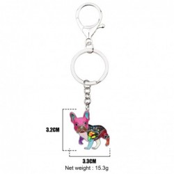 Enamel french bulldog - metal keychainKeyrings