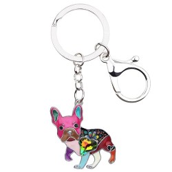 llaveroFrench bulldog shaped - metal keyring