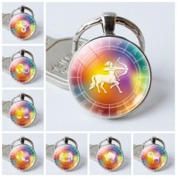 llavero12 constellation zodiac - glass keyring