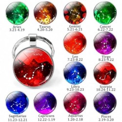 llavero12 zodiac signs - metal / glass keyring