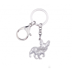 Enamel french bulldog - metal keychainKeyrings