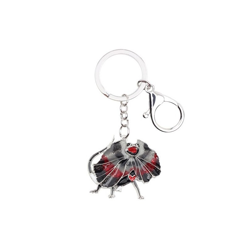 llaveroEnamel frilled lizard - metal keyring