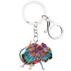 llaveroEnamel frilled lizard - metal keyring