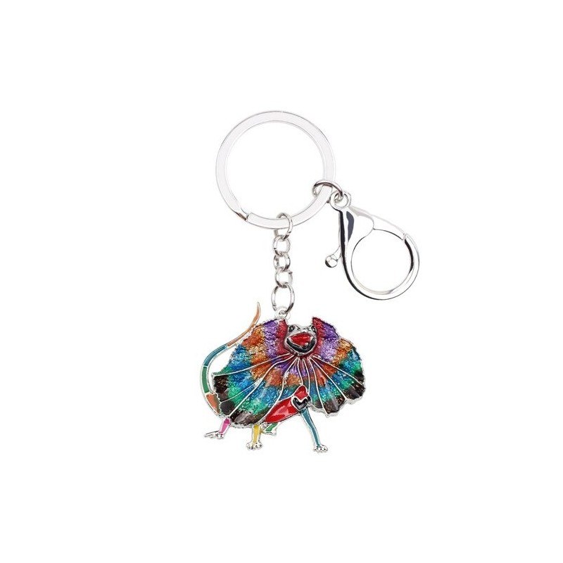 llaveroEnamel frilled lizard - metal keyring